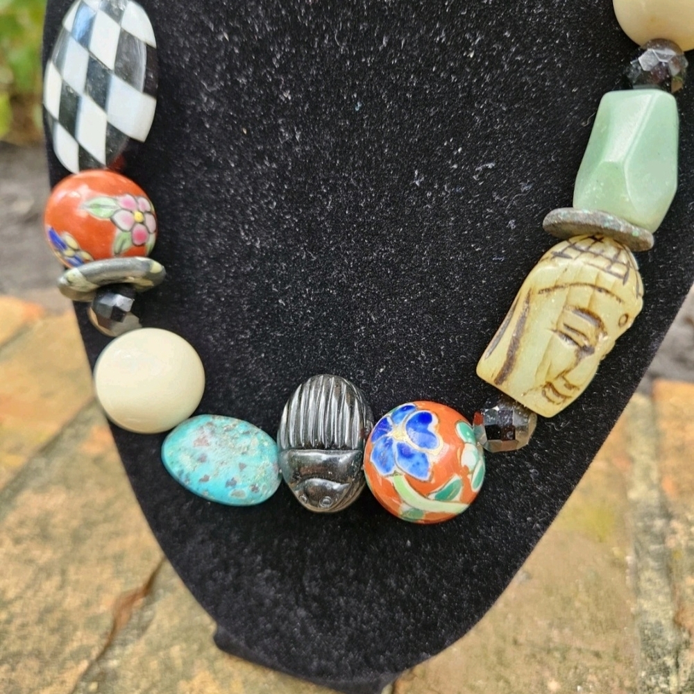 Handcrafted Multicolor Statement Necklace - image 2